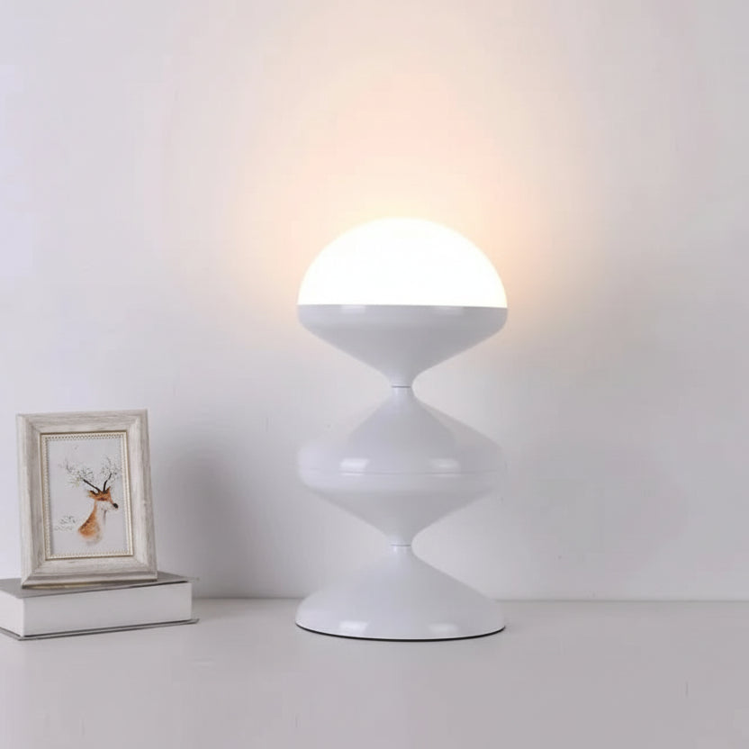 White geometric table lamp 50cm height