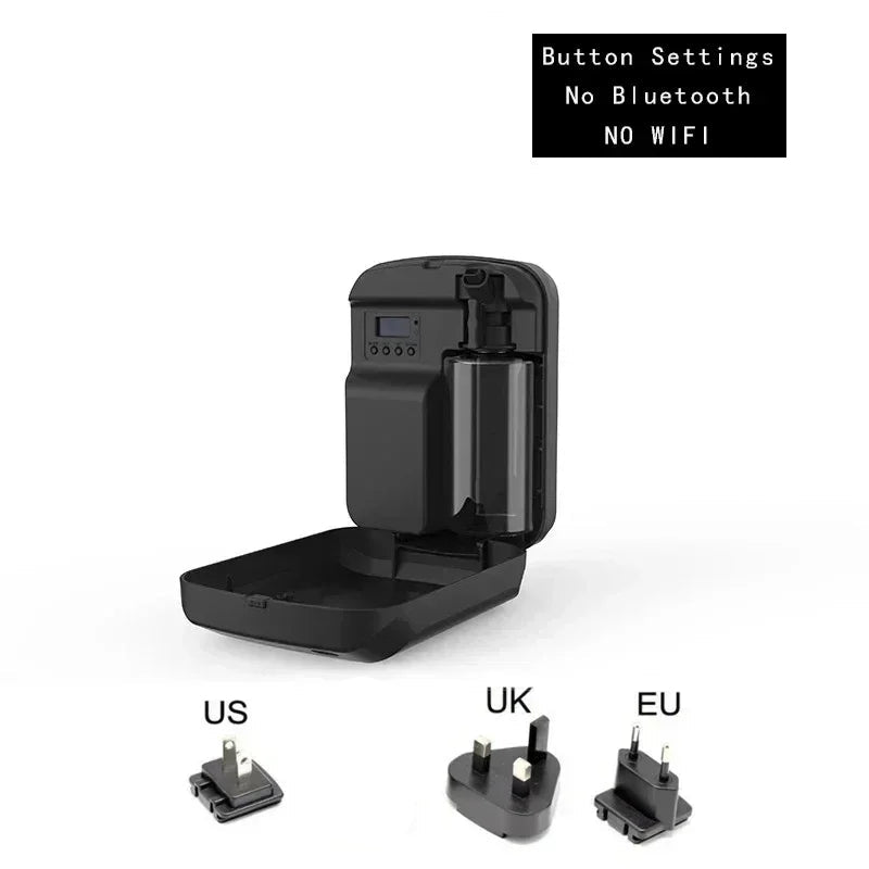Black button-control aromatherapy diffuser with no Bluetooth or wifi, with multiple plug options
