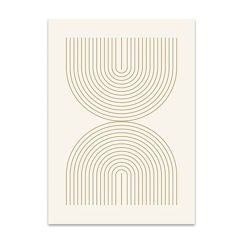 Abstract design with gold lines on a white background