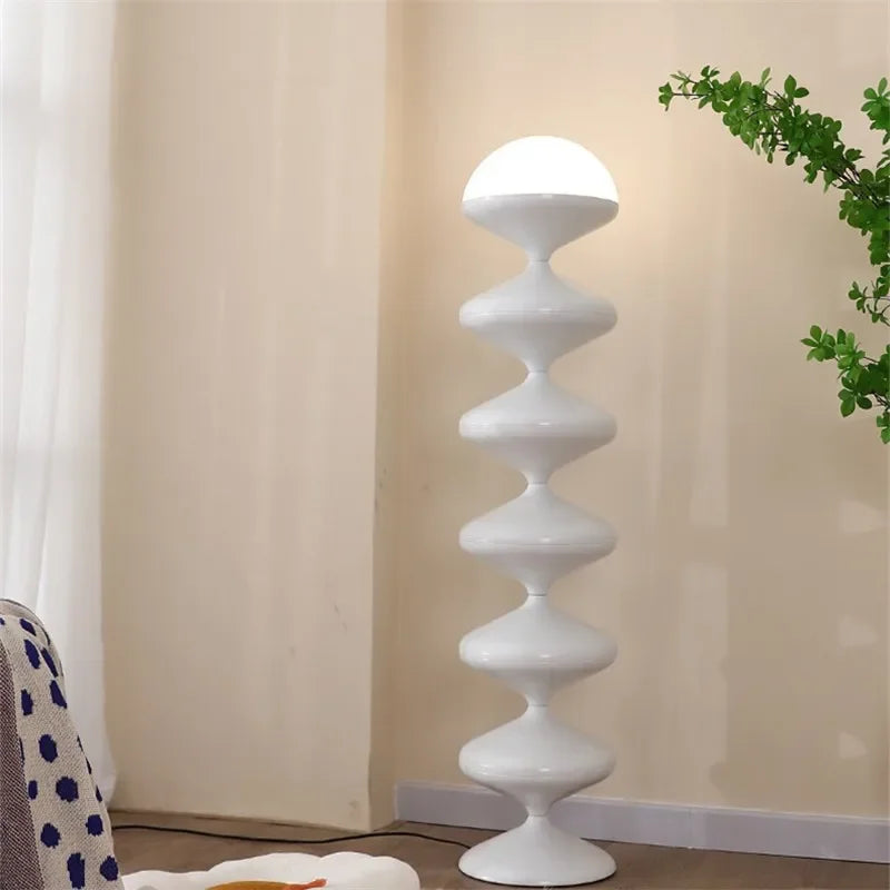 White stacked floor lamp 120cm height