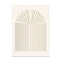 Poster with gold arch design on a white background