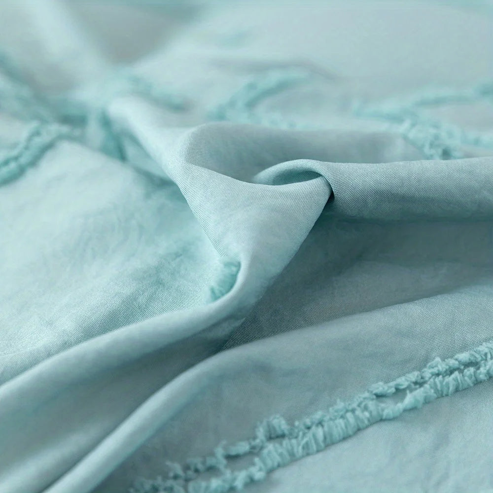 Detail view of soft Polyester fabric with raised stitching