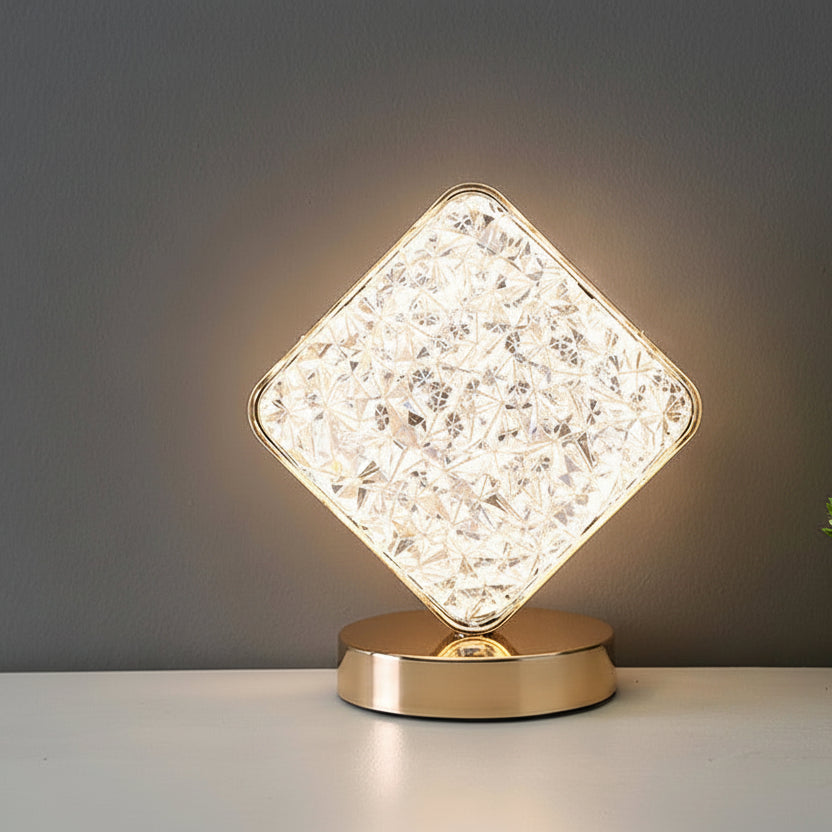 Crystal Touch Control Table Lamp – USB Rechargeable LED Ambient Light