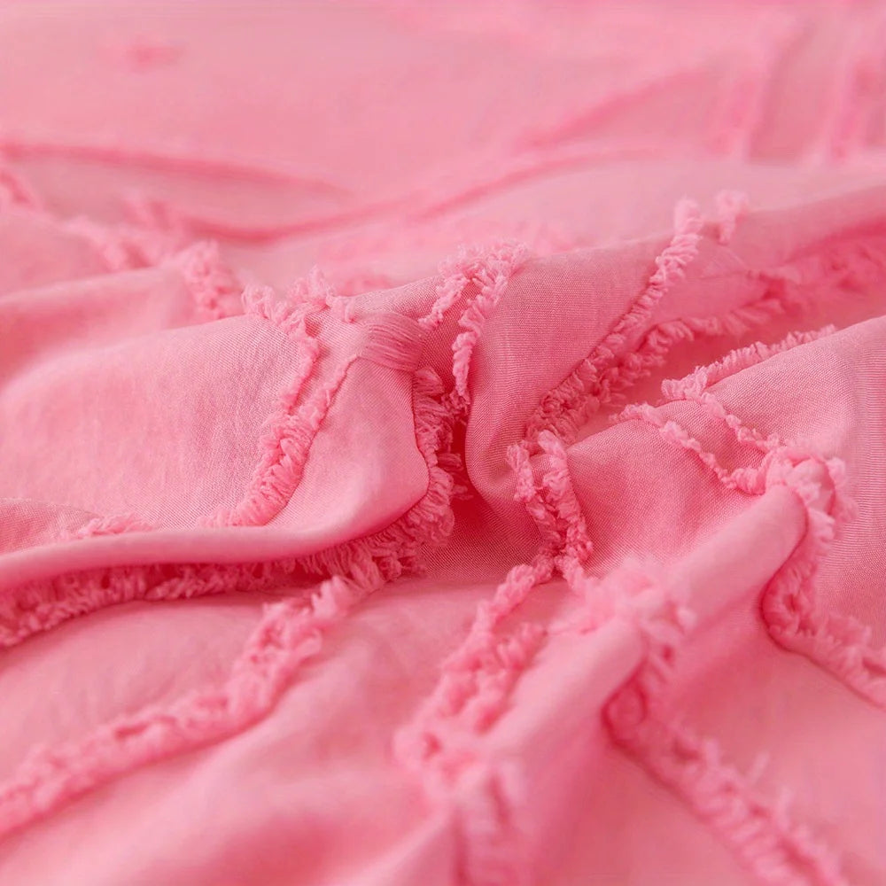 Detail view of soft Polyester fabric with raised stitching