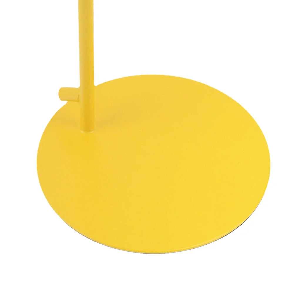 Yellow circular lamp base on a white background