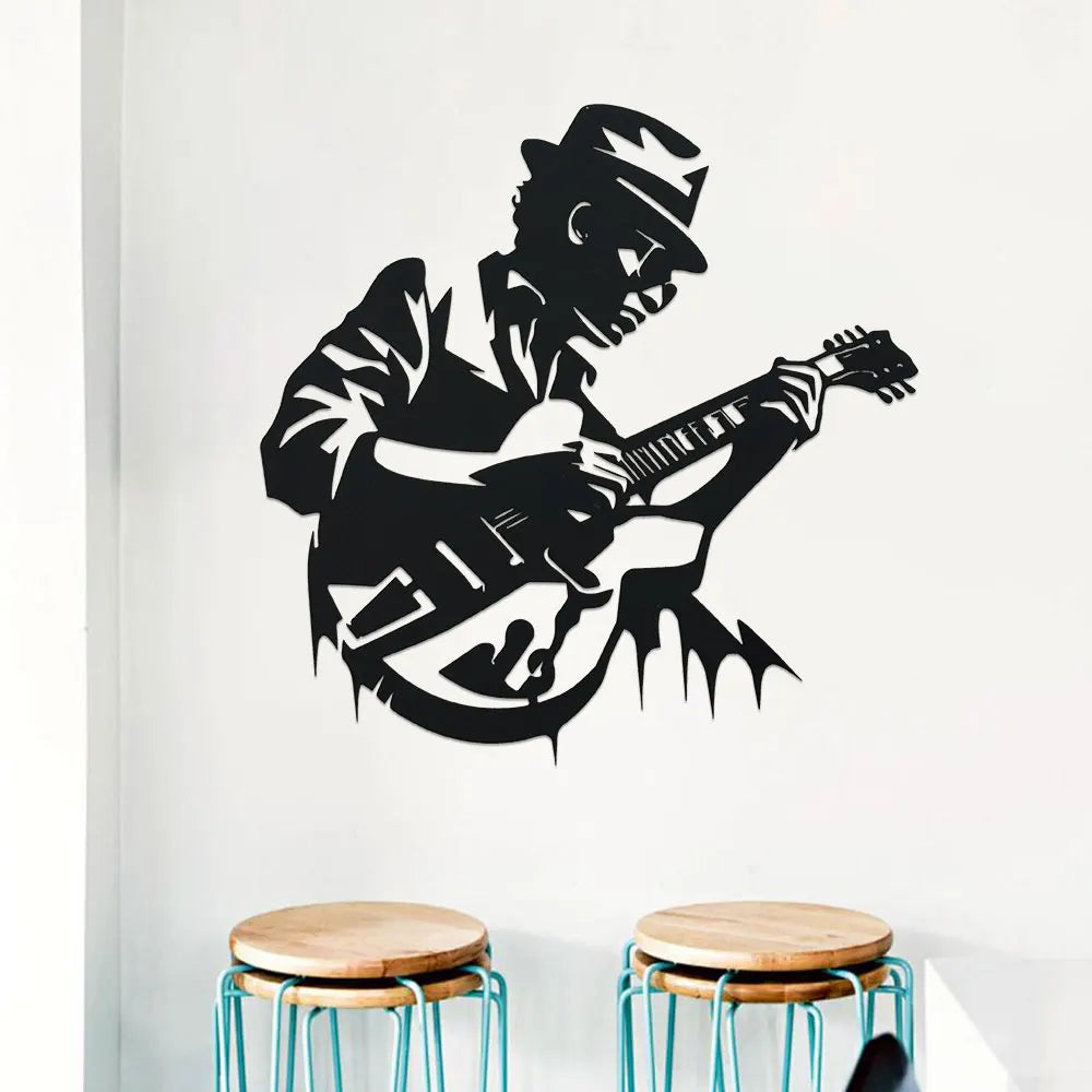 Guitarist Metal Wall Art | Music-Inspired Metal Décor
