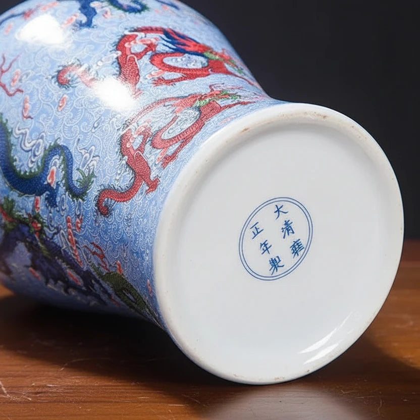 Chinese Ceramic Dragon Vases | Hand-glazed Decorative Vase