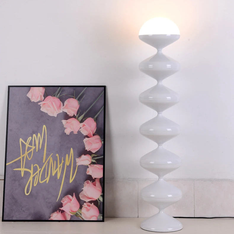 White stacked floor lamp 120cm height