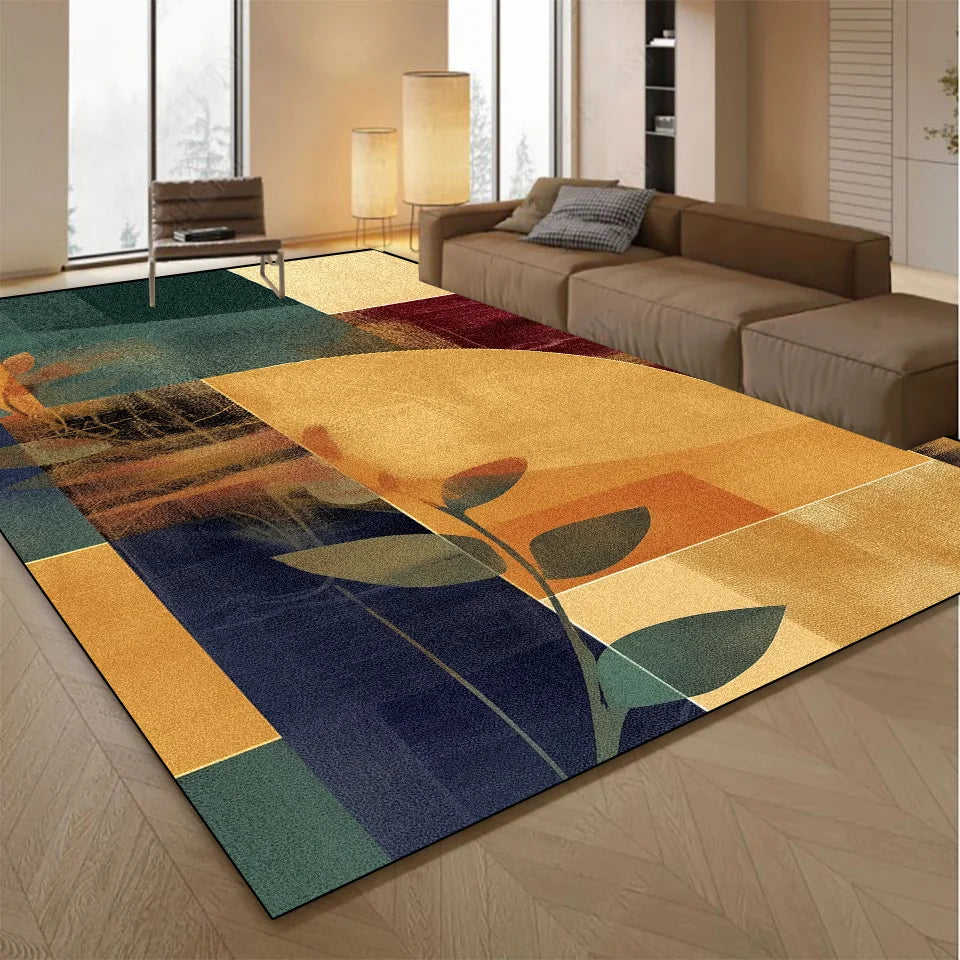 Abstract Printed Flannel Rug | Non-Slip Washable Floor Mat