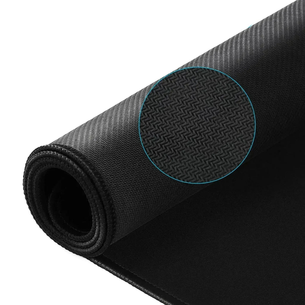 Black non-slip rubber mouse mat with close-up of texture and text 'Non Slip Rubber Base' on a white background.