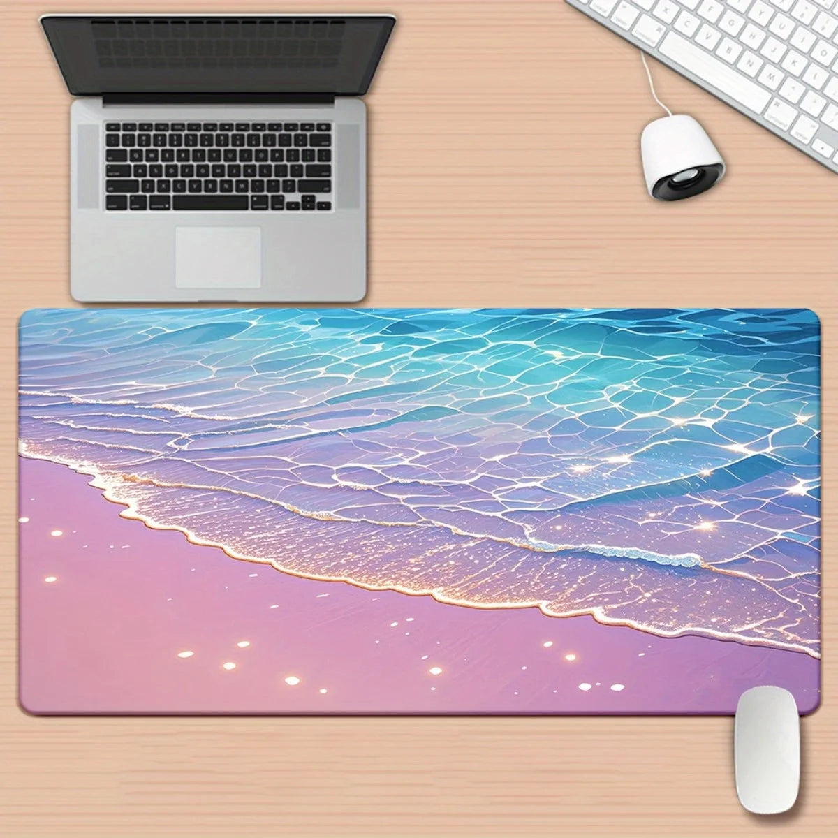 A wave pattern gaming mouse pad