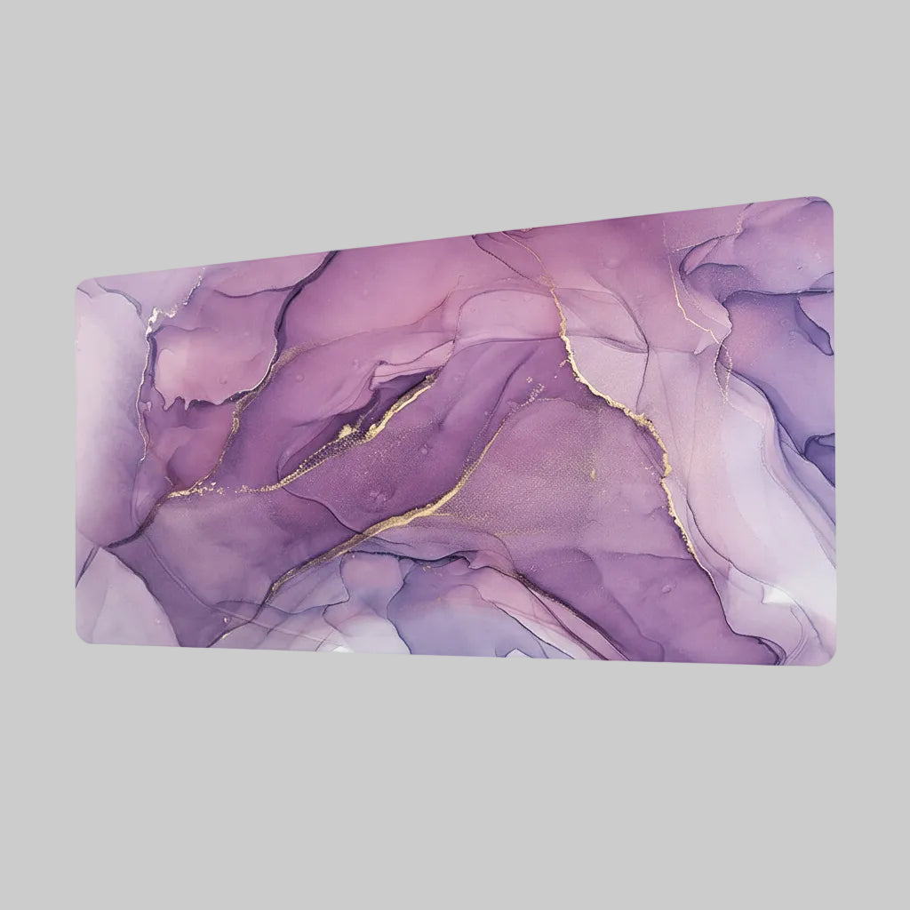 Mousepad with abstract purple design on a grey background