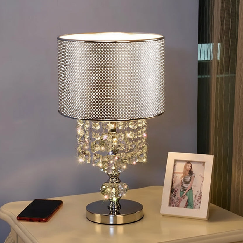 Luxe K9 Crystal & Alloy Table Lamp - Multiple Shade Styles | Aesthetic Pad