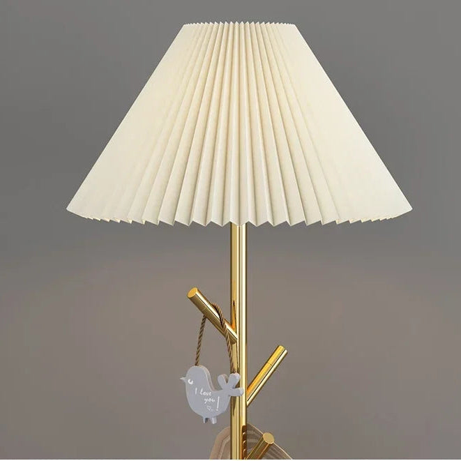 Pleated fabric lampshade close-up detail