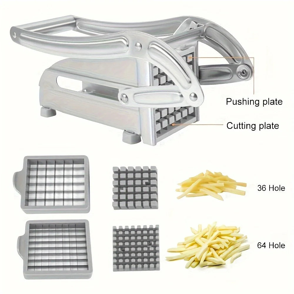 Vegetable cutter producing uniform fries from potatoes