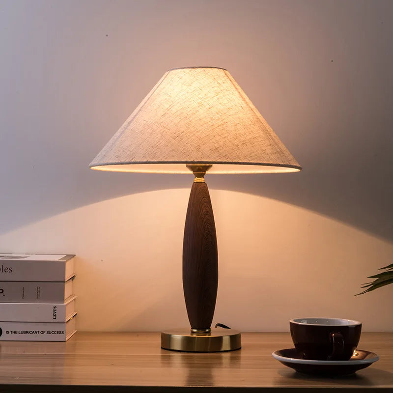 Table lamp with fabric shade