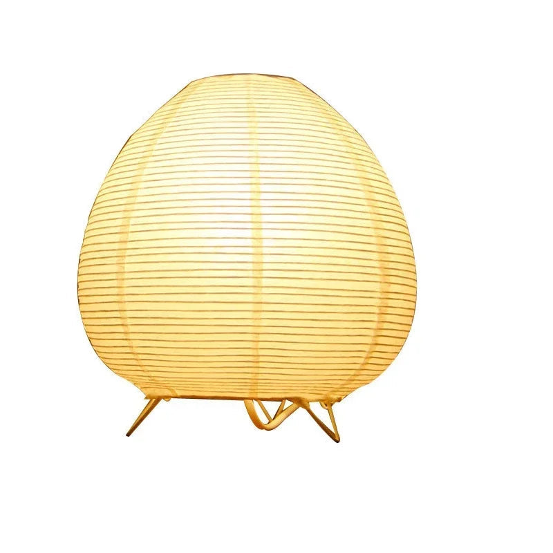 Round Japanese lamp with dimensions on a white background