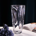 Clear crystal glass vase with high-clarity facets and a tapered 30cm height.