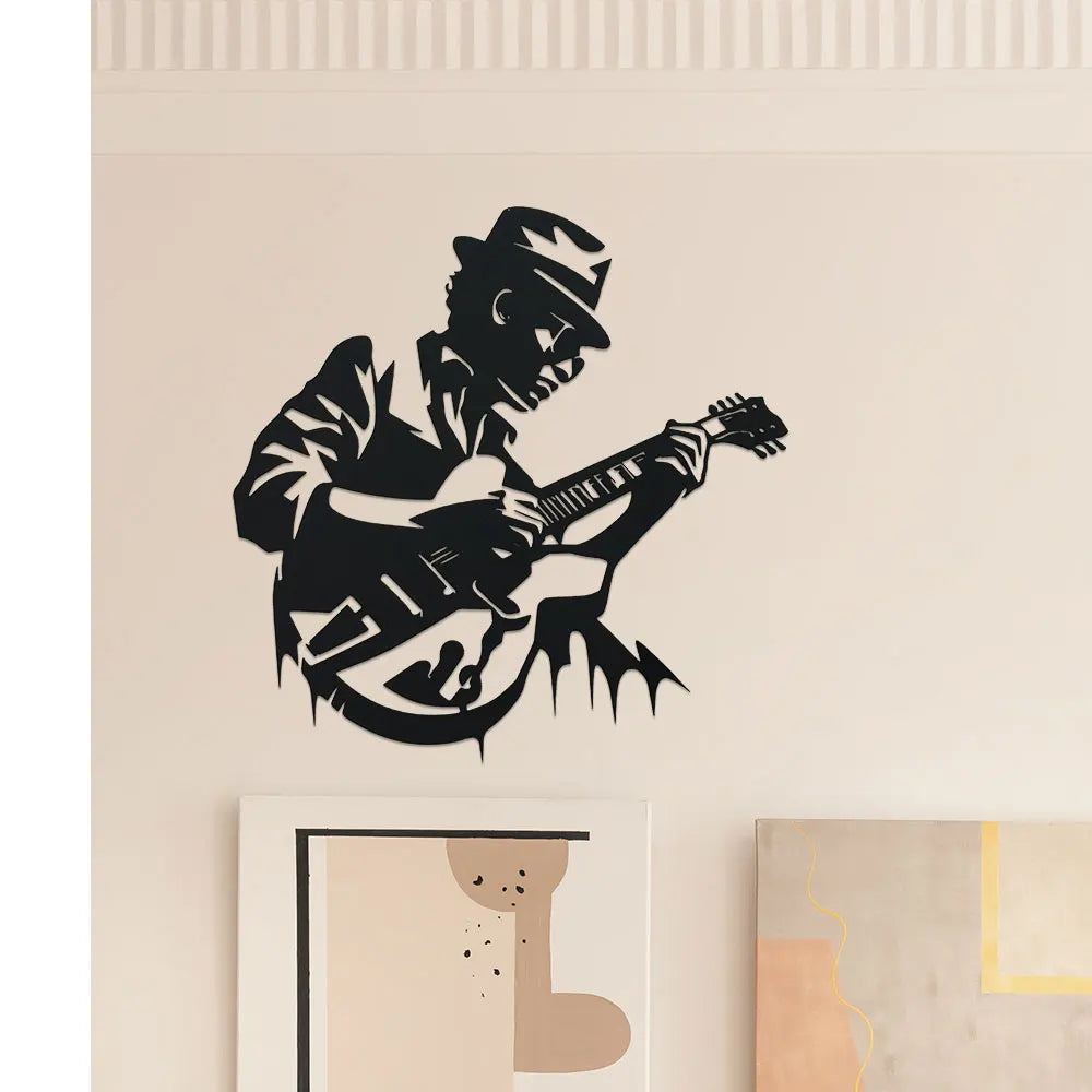 Guitarist Metal Wall Art | Music-Inspired Metal Décor