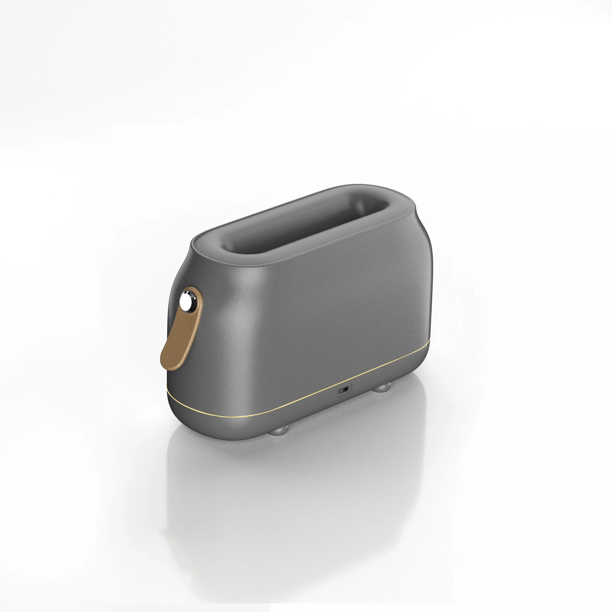 Grey simulated flame humidifier with USB power port