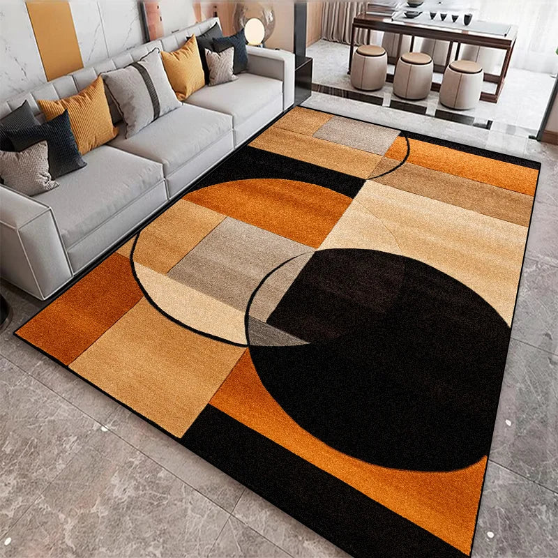Geometric Area Rug | Anti-Slip 3D Print Polyester Rug | Aesthetic Pad