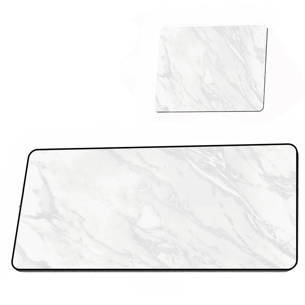 White marble-patterned mouse pad with a smaller inset showing the texture.