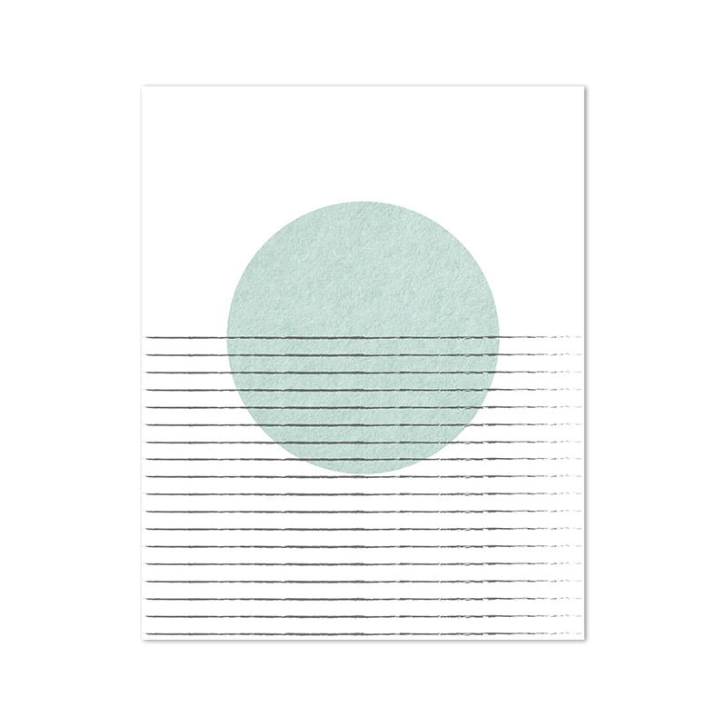 Poster with a light green circle on a white background