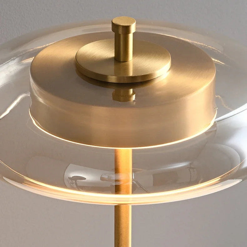 Clear glass halo shade with integrated LED light