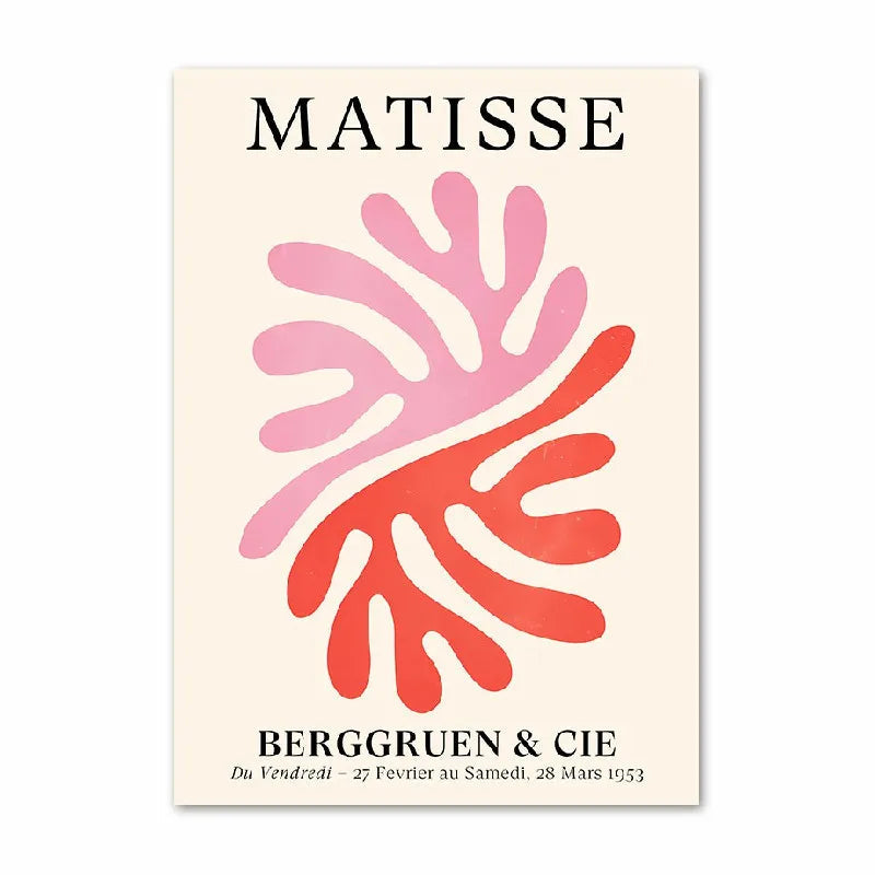 Poster with abstract design and 'Matisse' text on a beige background