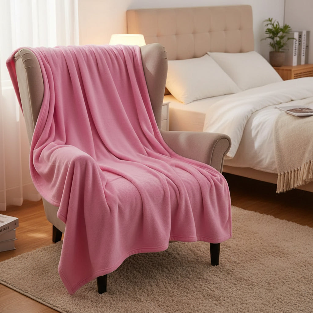 Solid Colour Thick Fleece Blanket | Aesthetic Pad