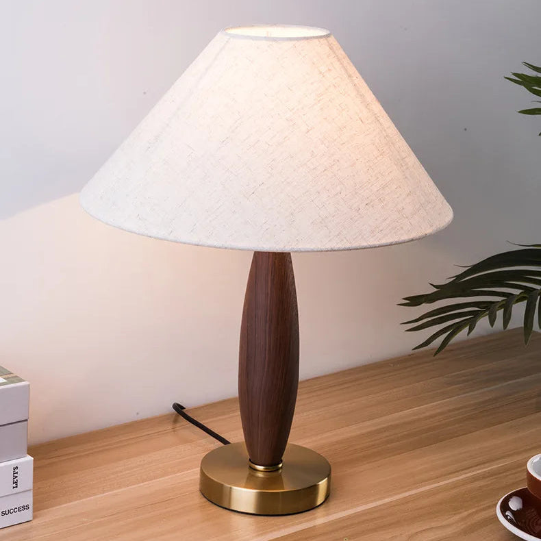 Table lamp with fabric shade