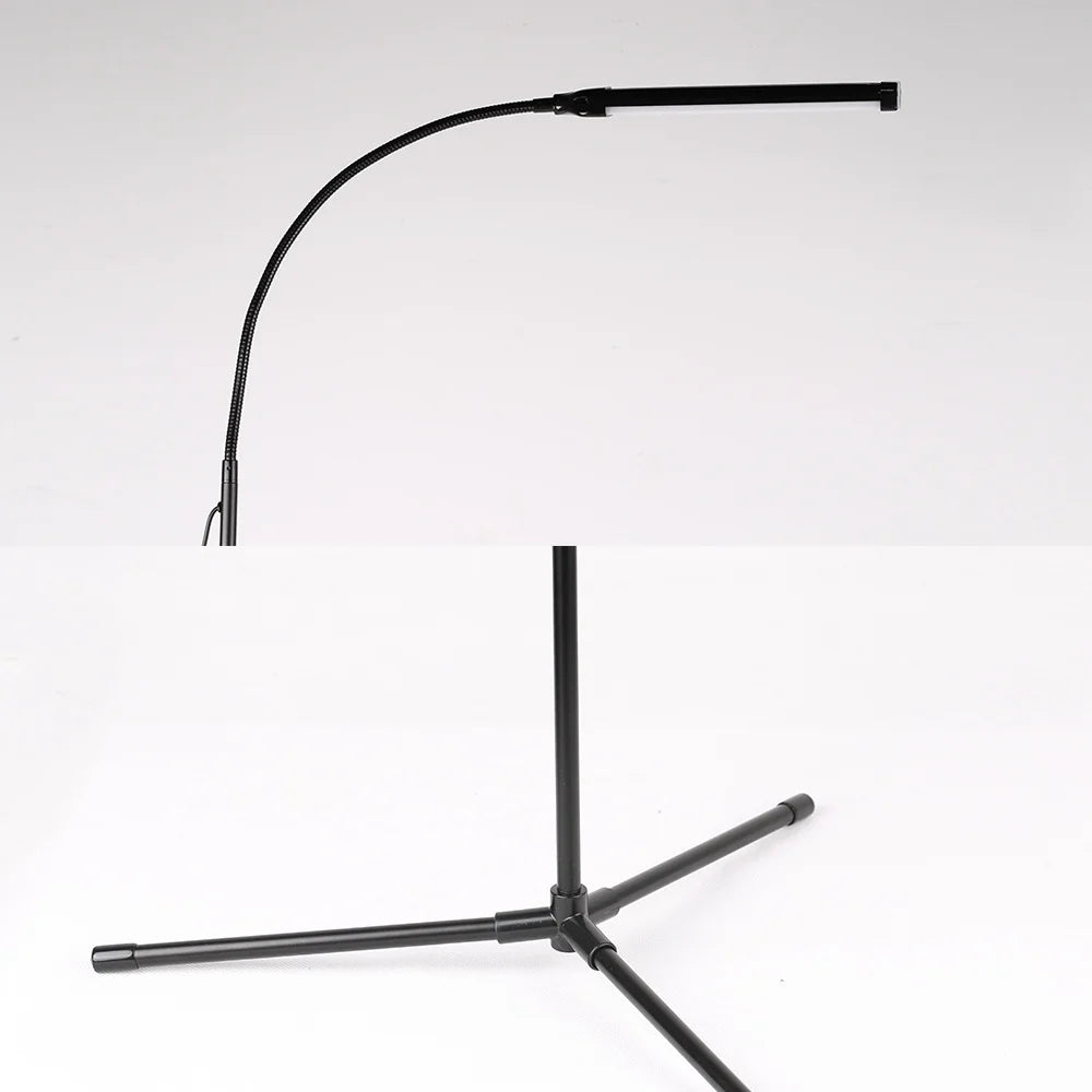 Black adjustable stand on a white background