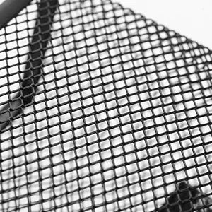 Close-up of a black metal grid