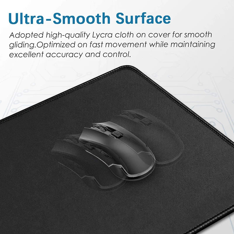 Close-up of the ultra-smooth black mouse pad surface with mouse glide demonstration