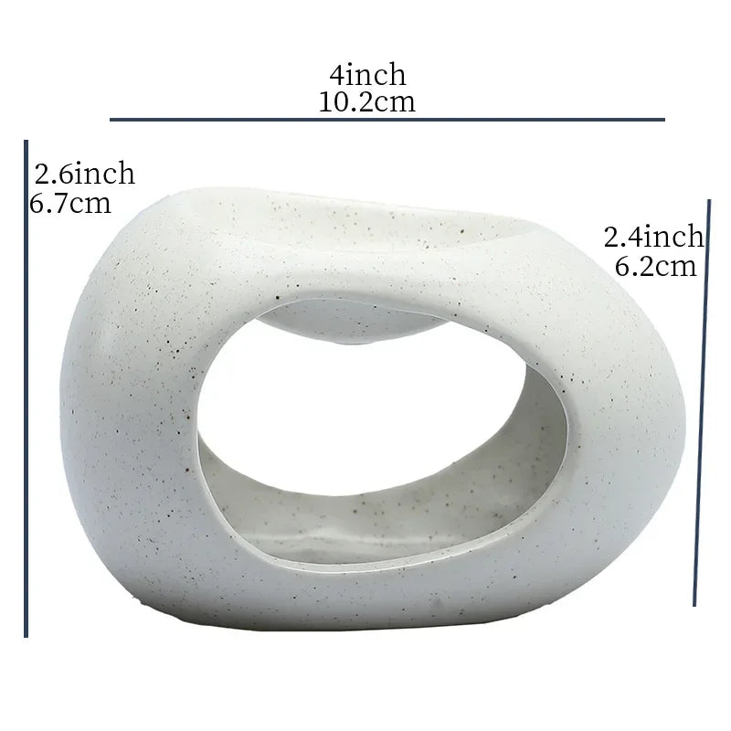 White incense burner with measurements on a white background