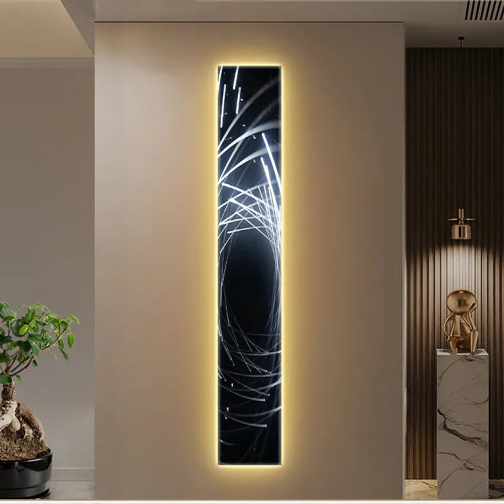 Decorative wall mirror with LED lighting in a modern interior setting