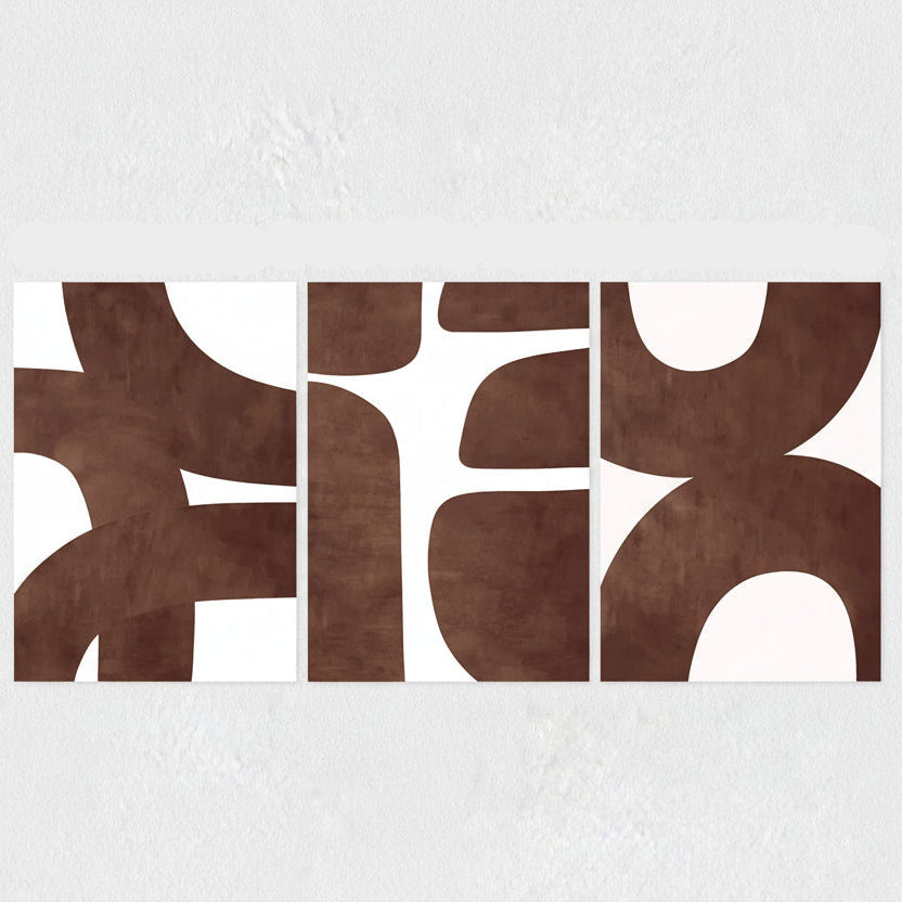 Canvas print with an abstract brown design on a white background