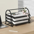 3-tier black desktop storage tray.
