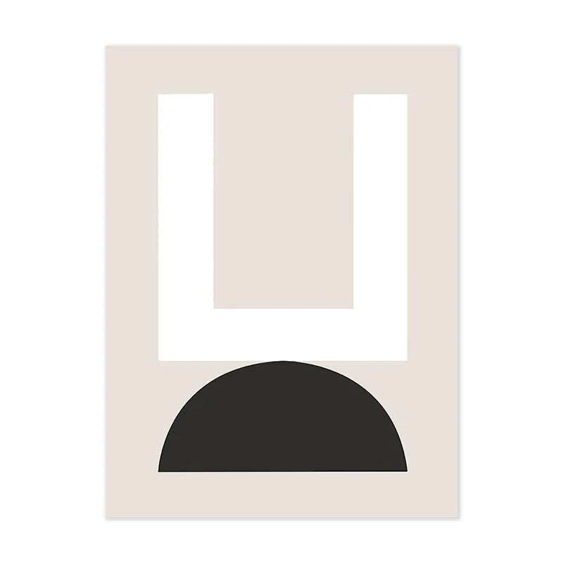 Minimalist design with geometric shapes on a beige background