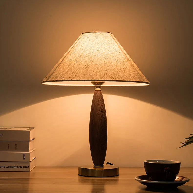 Table lamp with fabric shade