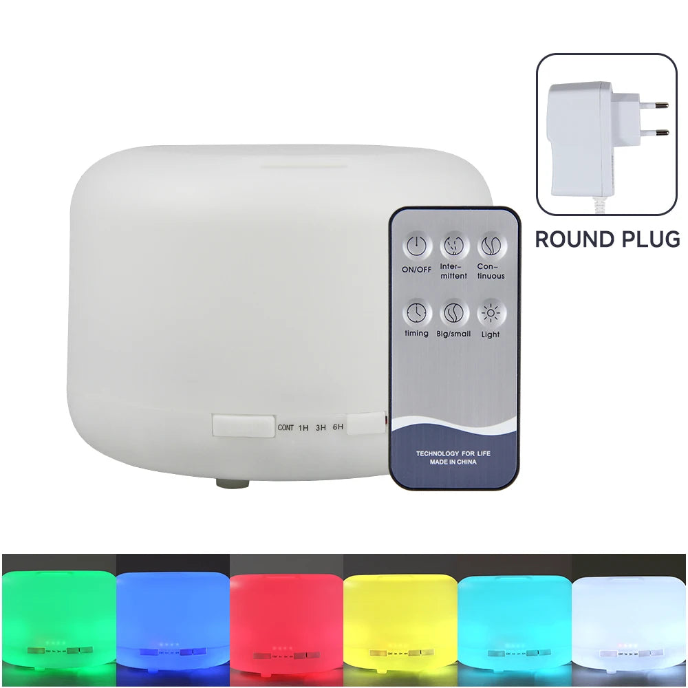 Aromatherapy diffuser with a round EU plug adapter
