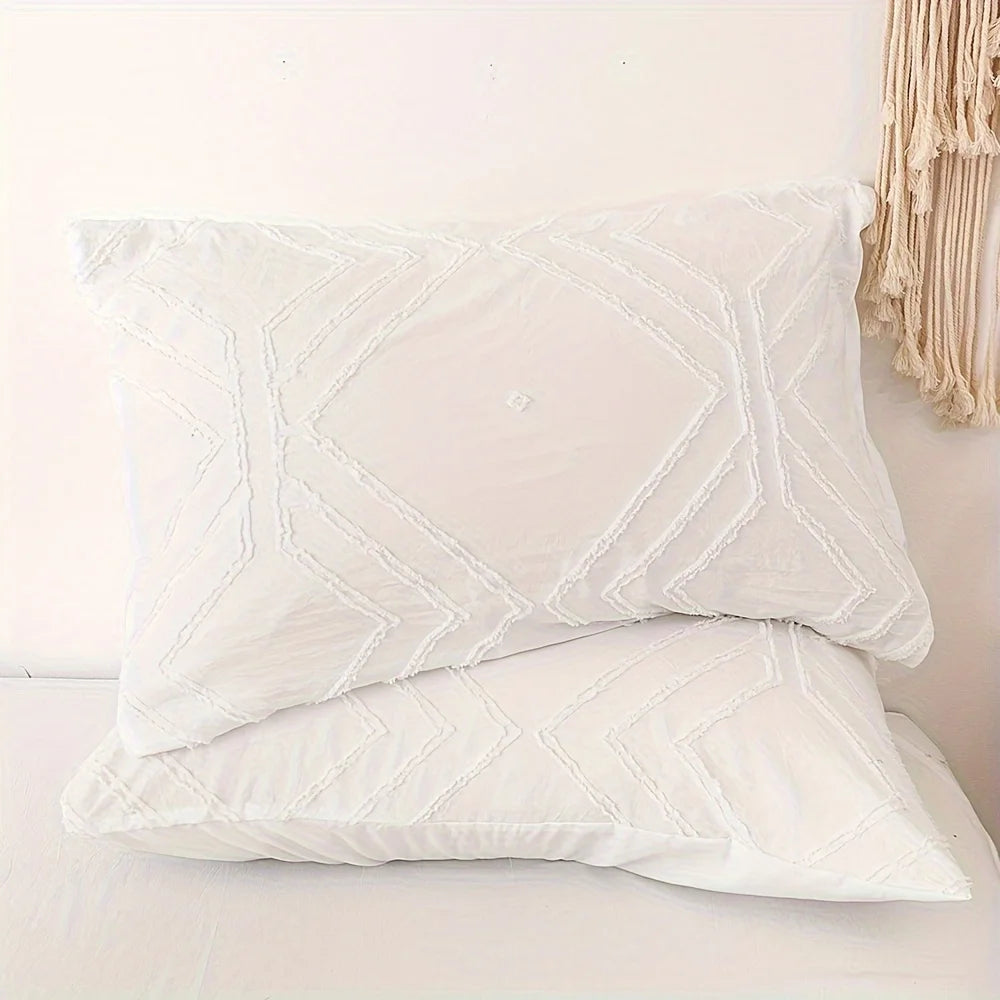 White textured pillow on a light background
