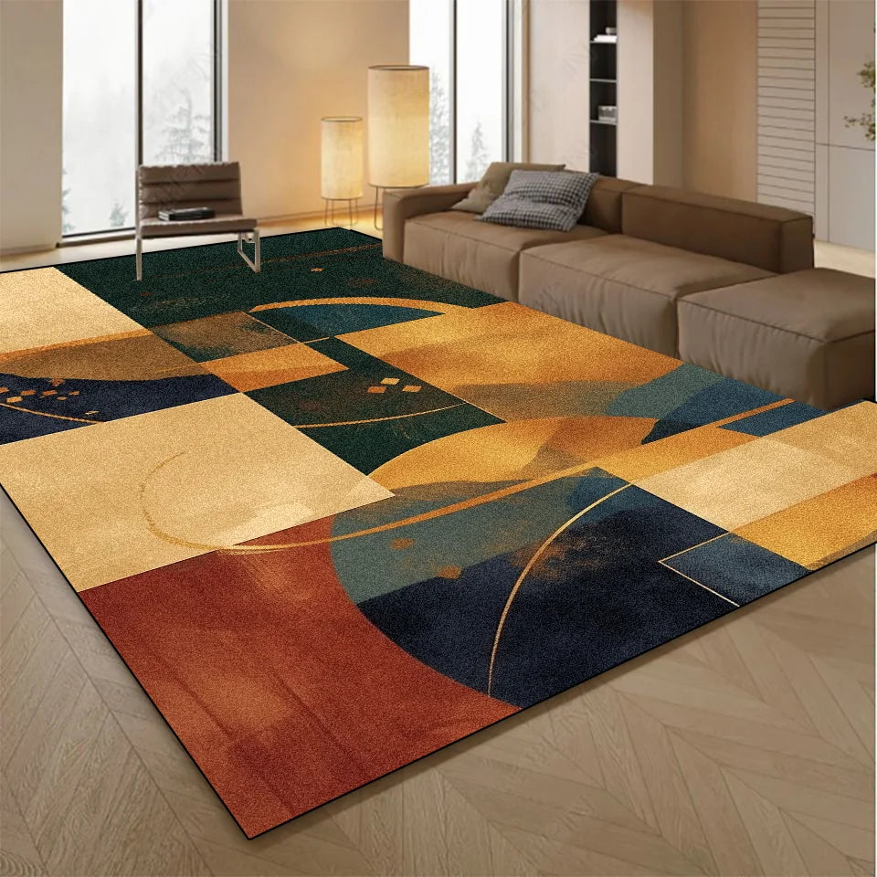Abstract Printed Flannel Rug | Non-Slip Washable Floor Mat