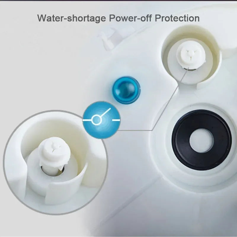 Diagram of water-shortage power-off protection system with labeled components on a white background.