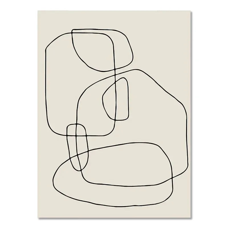 Abstract line art on a beige background