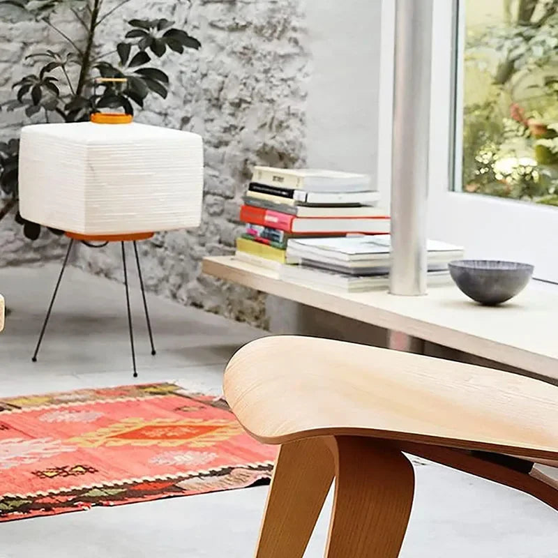 Modern interior with a Japanese floor lamp.