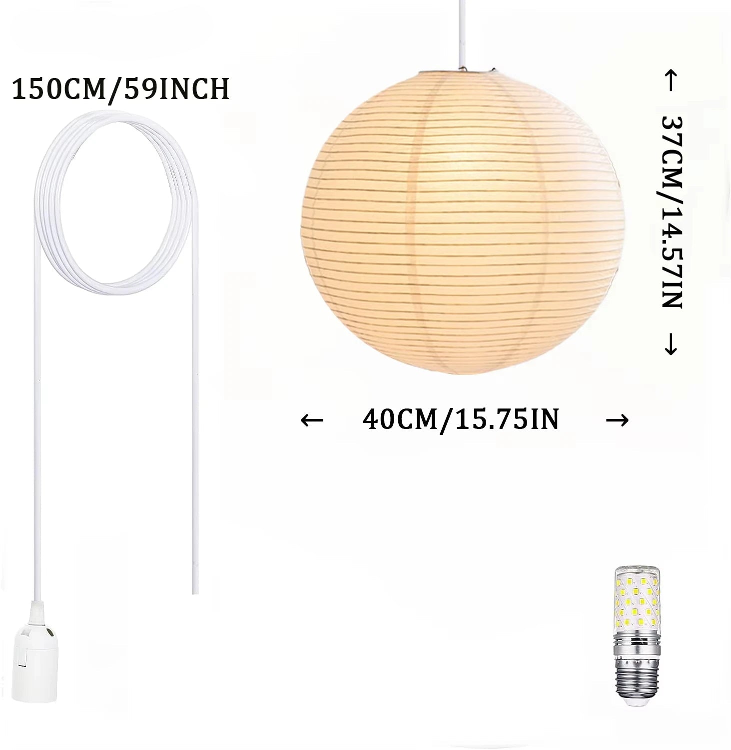 Measurement chart for a Japanese rice paper lampshade