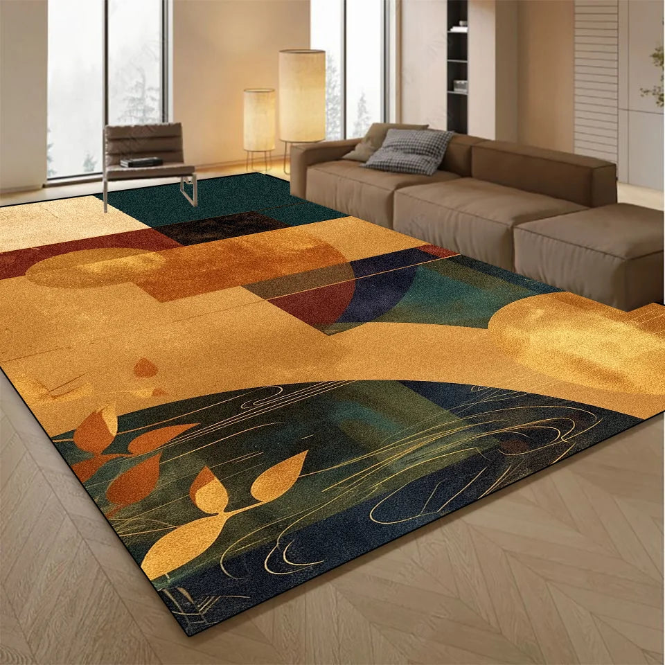 Abstract Printed Flannel Rug | Non-Slip Washable Floor Mat