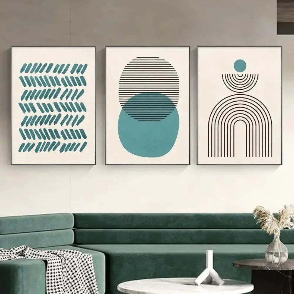 Lienzos de algodón abstractos minimalistas | Arte de pared geométrico sin marco