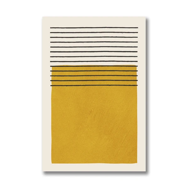 Abstract art print with horizontal lines on a white background